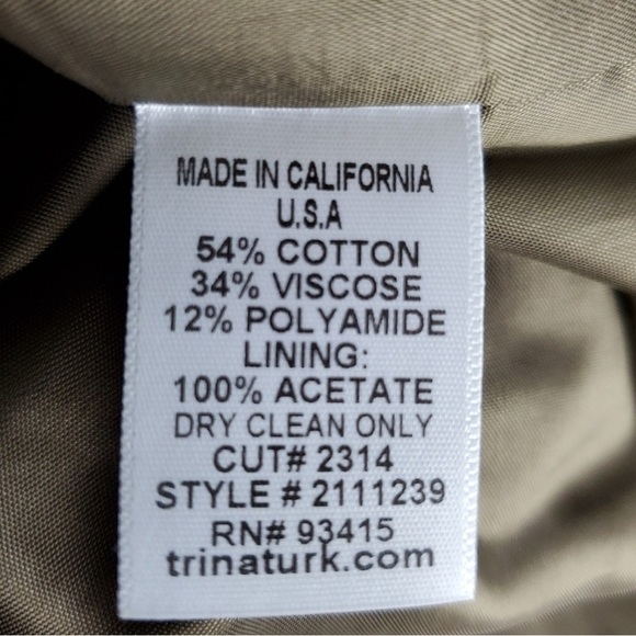 Trina Turk - Olive Tweed Strapless Sheath Dress Sz 4 - Picture 7 of 10